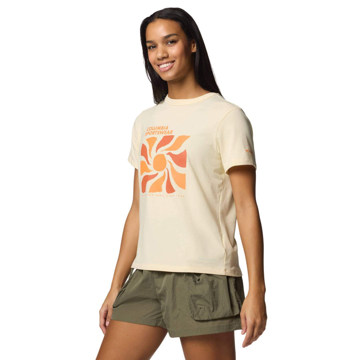Columbia Women's Sun Trek Graphic T-Shirt Alpenglow/Wavy Rays / X-Small - 53 Degrees North