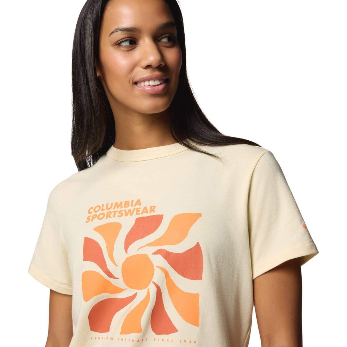 Columbia Women's Sun Trek Graphic T-Shirt Alpenglow/Wavy Rays / X-Small - 53 Degrees North