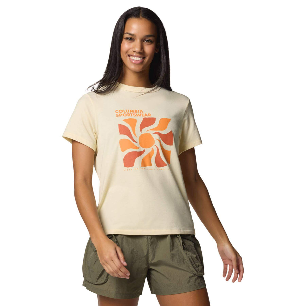 Columbia Women's Sun Trek Graphic T-Shirt Lemon Wash/Wavy Rays / X-Small - 53 Degrees North