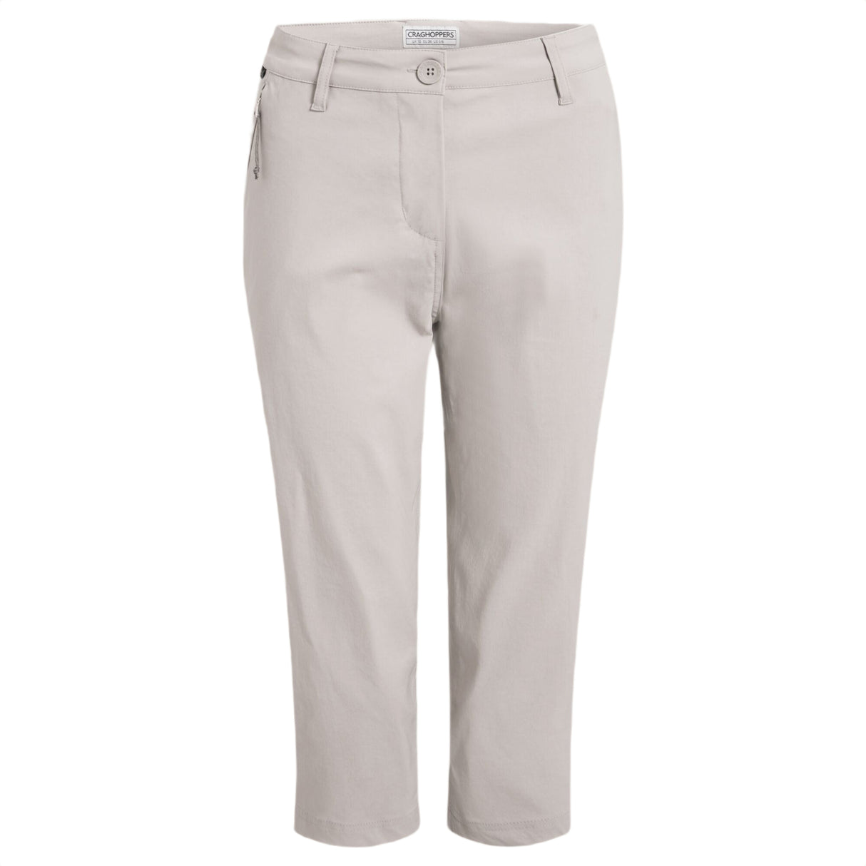 Craghoppers Women's Kiwi Pro II Crop Trousers Oyster / X-Small-Oyster / Small-Oyster / Medium-Oyster / Large-Oyster / X-Large - 53 Degrees North