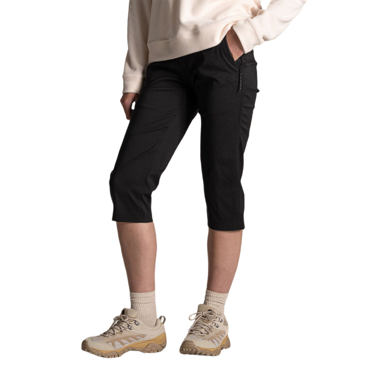 Craghoppers Women's Kiwi Pro II Crop Trousers Oyster / X-Small-Oyster / Small-Oyster / Medium-Oyster / Large-Oyster / X-Large - 53 Degrees North