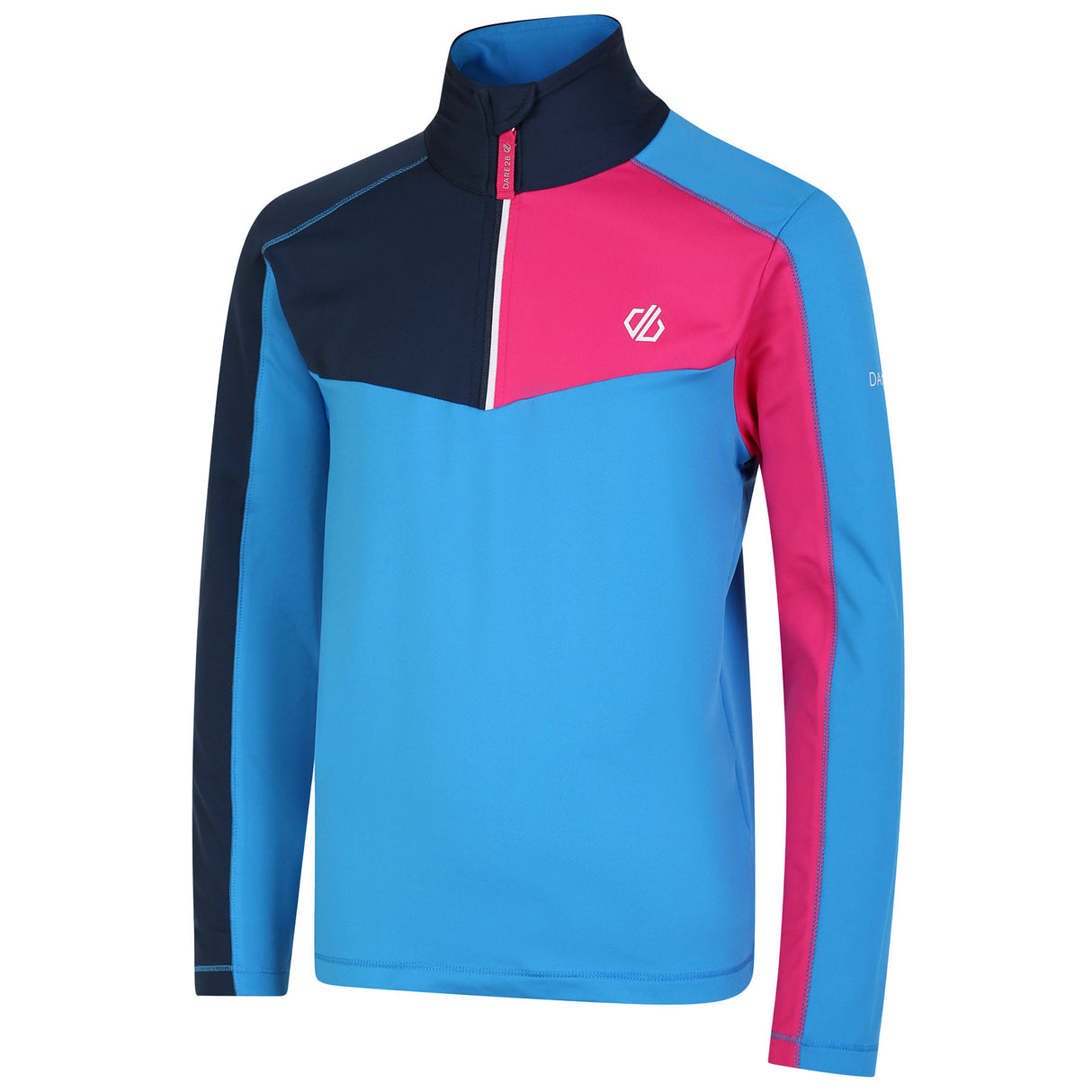 Dare 2b Kids' Formate II Core Stretch Long Sleeve Midlayer Top Gulfstream/Fjord Blue/Rusty Orange / Age 3-4-Gulfstream/Fjord Blue/Rusty Orange / Age 5-6-Gulfstream/Fjord Blue/Rusty Orange / Age 7-8-Gulfstream/Fjord Blue/Rusty Orange / Age 9-10-Gulfstream/Fjord Blue/Rusty Orange / Age 11-12 - 53 Degrees North
