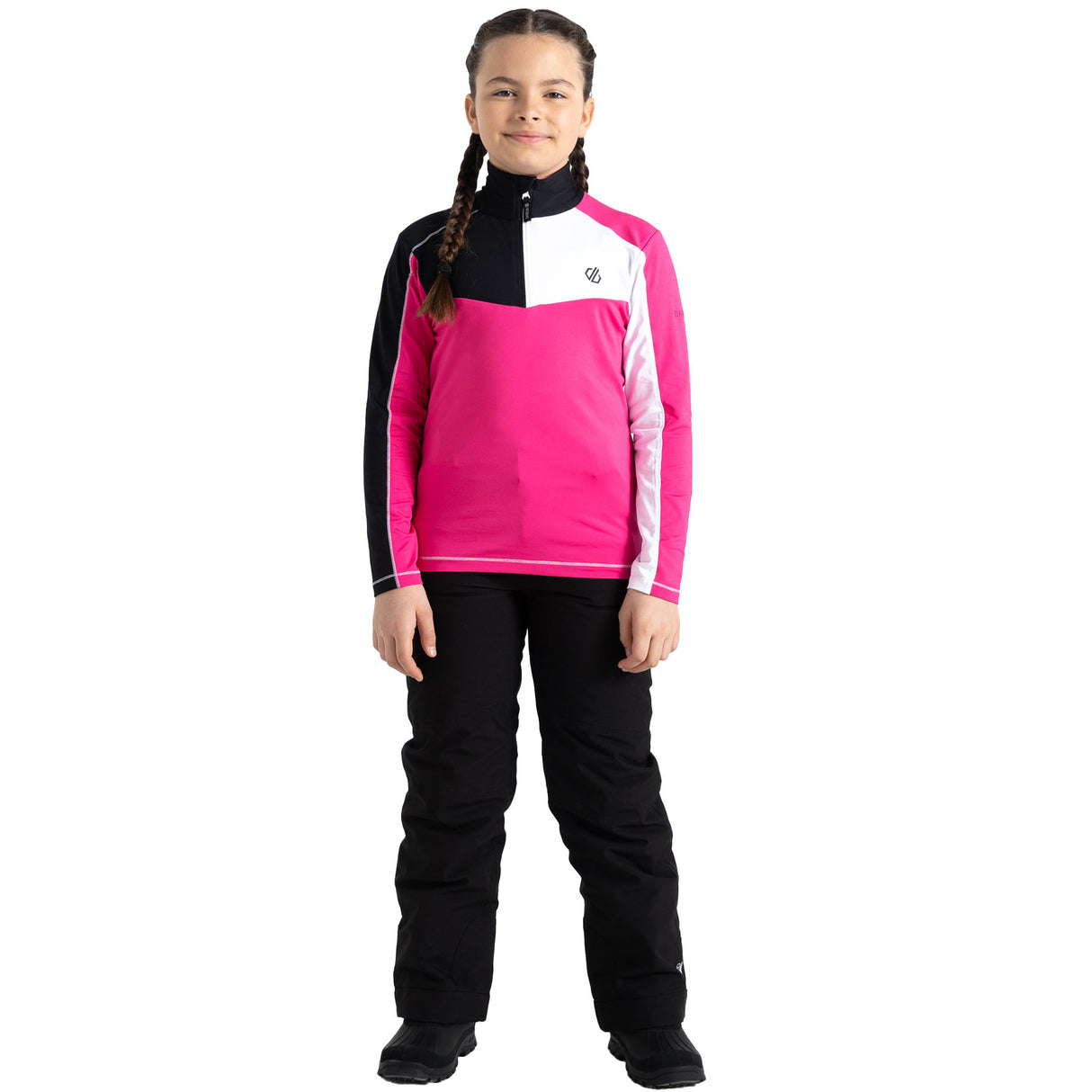 Dare 2b Kids' Formate II Core Stretch Long Sleeve Midlayer Top Gulfstream/Fjord Blue/Rusty Orange / Age 3-4-Gulfstream/Fjord Blue/Rusty Orange / Age 5-6-Gulfstream/Fjord Blue/Rusty Orange / Age 7-8-Gulfstream/Fjord Blue/Rusty Orange / Age 9-10-Gulfstream/Fjord Blue/Rusty Orange / Age 11-12 - 53 Degrees North
