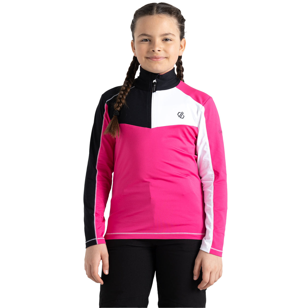 Dare 2b Kids' Formate II Core Stretch Long Sleeve Midlayer Top Gulfstream/Fjord Blue/Rusty Orange / Age 3-4-Gulfstream/Fjord Blue/Rusty Orange / Age 5-6-Gulfstream/Fjord Blue/Rusty Orange / Age 7-8-Gulfstream/Fjord Blue/Rusty Orange / Age 9-10-Gulfstream/Fjord Blue/Rusty Orange / Age 11-12 - 53 Degrees North
