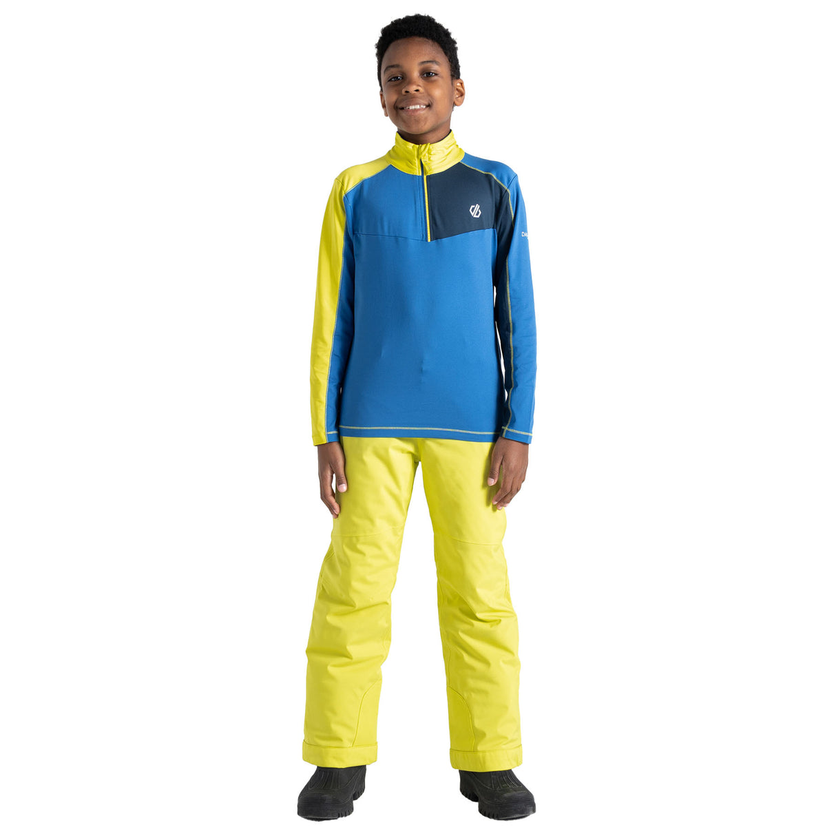 Dare 2b Kids' Formate II Core Stretch Long Sleeve Midlayer Top Gulfstream/Fjord Blue/Rusty Orange / Age 3-4-Gulfstream/Fjord Blue/Rusty Orange / Age 5-6-Gulfstream/Fjord Blue/Rusty Orange / Age 7-8-Gulfstream/Fjord Blue/Rusty Orange / Age 9-10-Gulfstream/Fjord Blue/Rusty Orange / Age 11-12 - 53 Degrees North
