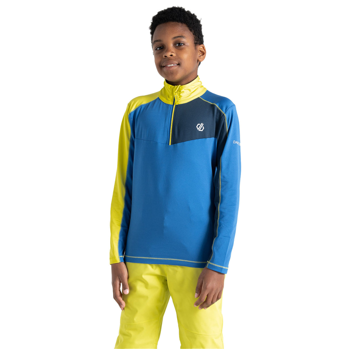 Dare 2b Kids' Formate II Core Stretch Long Sleeve Midlayer Top Gulfstream/Fjord Blue/Rusty Orange / Age 3-4-Gulfstream/Fjord Blue/Rusty Orange / Age 5-6-Gulfstream/Fjord Blue/Rusty Orange / Age 7-8-Gulfstream/Fjord Blue/Rusty Orange / Age 9-10-Gulfstream/Fjord Blue/Rusty Orange / Age 11-12 - 53 Degrees North