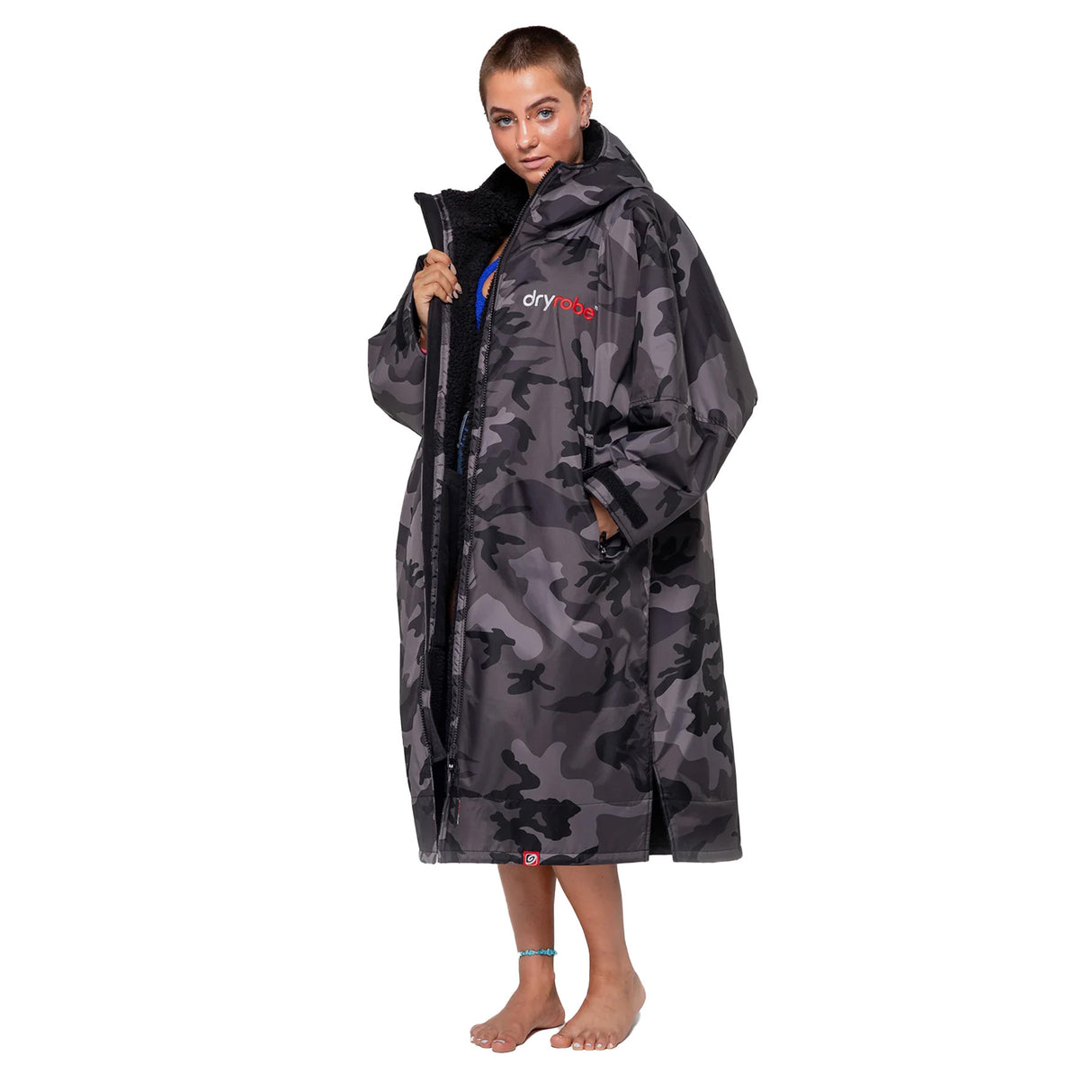 Dryrobe Advance Long Sleeve Changing Robe Black/Grey / X-Small-Black/Grey / Small-Black/Grey / Medium-Black/Grey / Large-Black/Camo Black / Small - 53 Degrees North