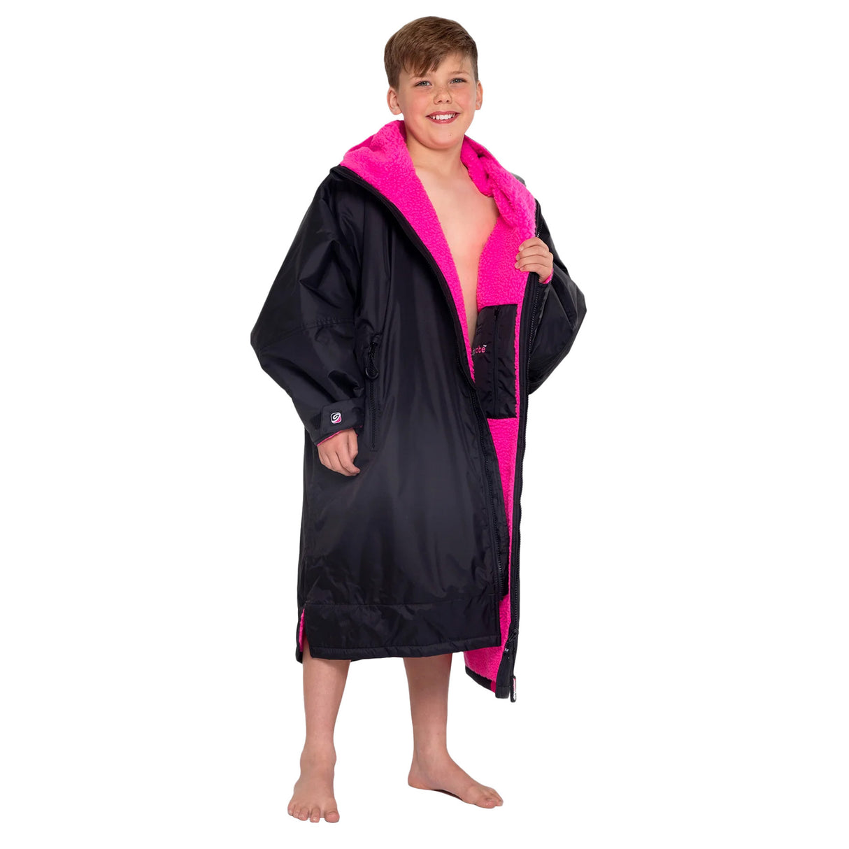 Dryrobe Kids' Advance Long Sleeve Changing Robe Navy/Grey / X-Small-Navy/Grey / Small-Black/Pink / Small - 53 Degrees North