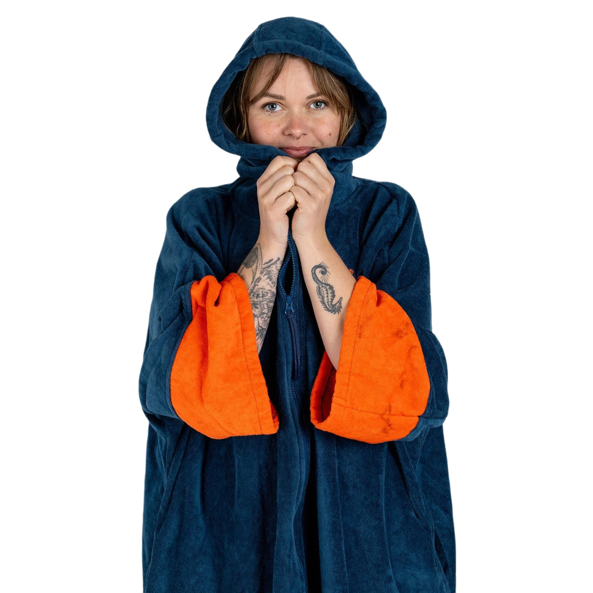 Dryrobe Zip Through Towel Robe Nimbus Cloud / Small-Nimbus Cloud / Medium-Deep Sea Blue / Small-Deep Sea Blue / Medium - 53 Degrees North