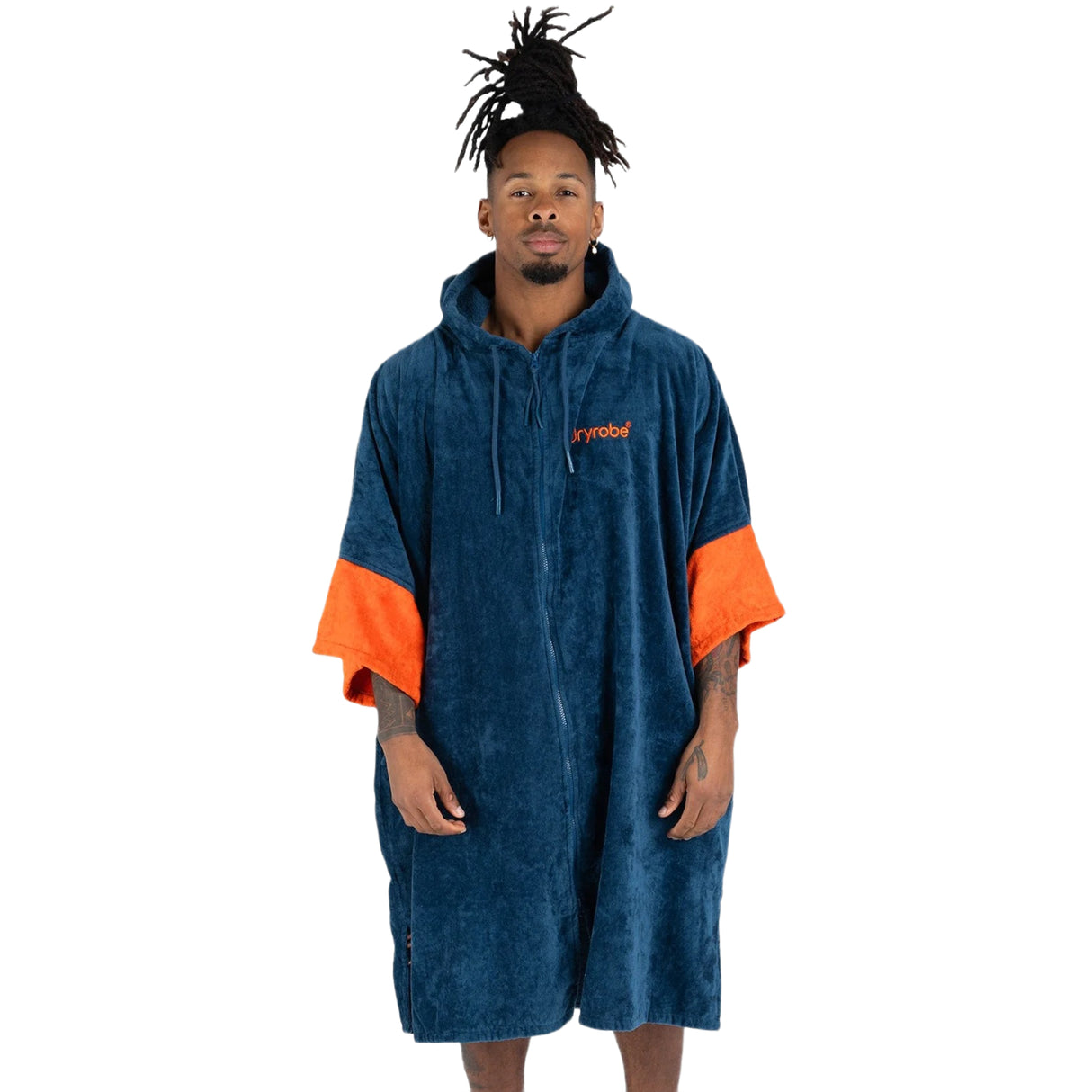 Dryrobe Zip Through Towel Robe Nimbus Cloud / Small-Nimbus Cloud / Medium-Deep Sea Blue / Small-Deep Sea Blue / Medium - 53 Degrees North