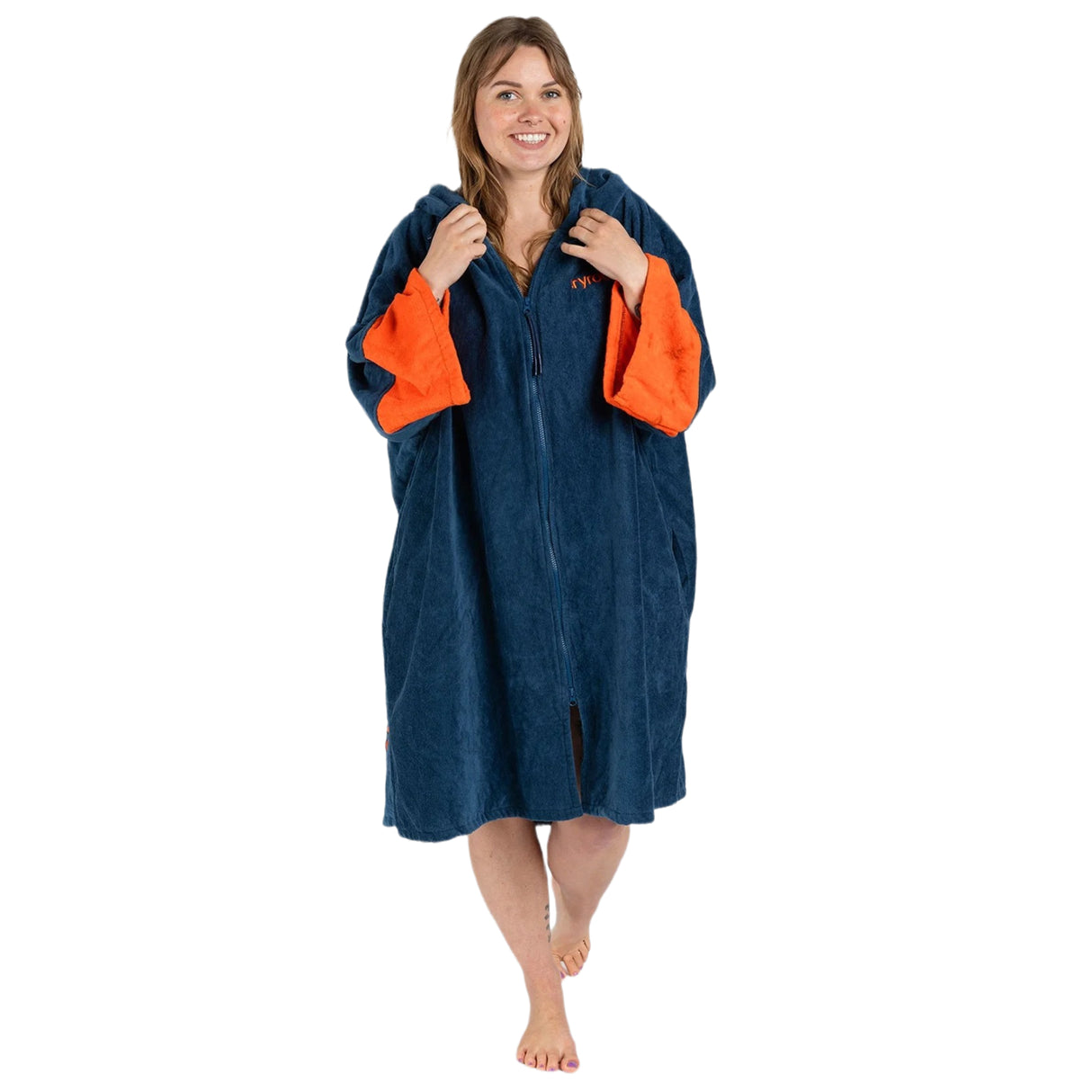 Dryrobe Zip Through Towel Robe Nimbus Cloud / Small-Nimbus Cloud / Medium-Deep Sea Blue / Small-Deep Sea Blue / Medium - 53 Degrees North