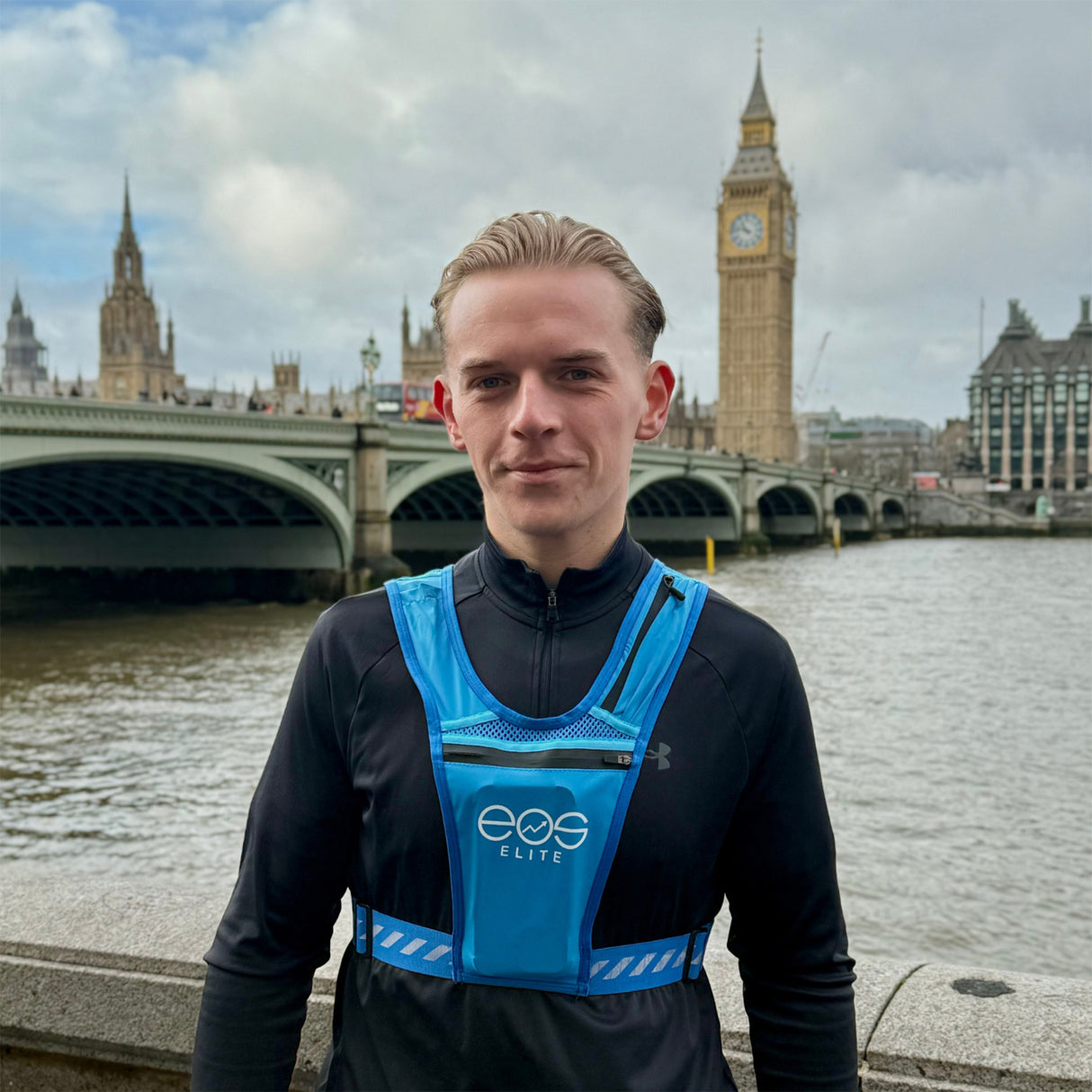 EOS Elite RainGuard Running Vest Blue - 53 Degrees North