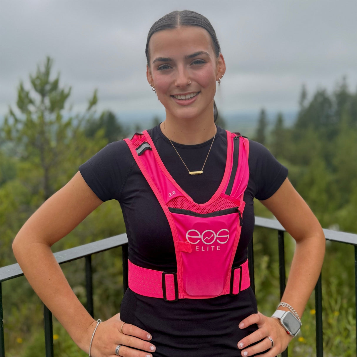 EOS Elite UltraLight 2.0 Running Vest Black-Pink - 53 Degrees North