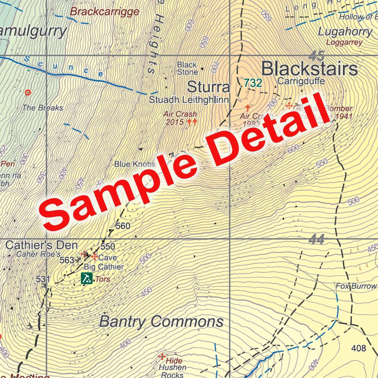 EastWest Mapping Blackstairs & Mount Leinster Waterproof Map Default Title - 53 Degrees North