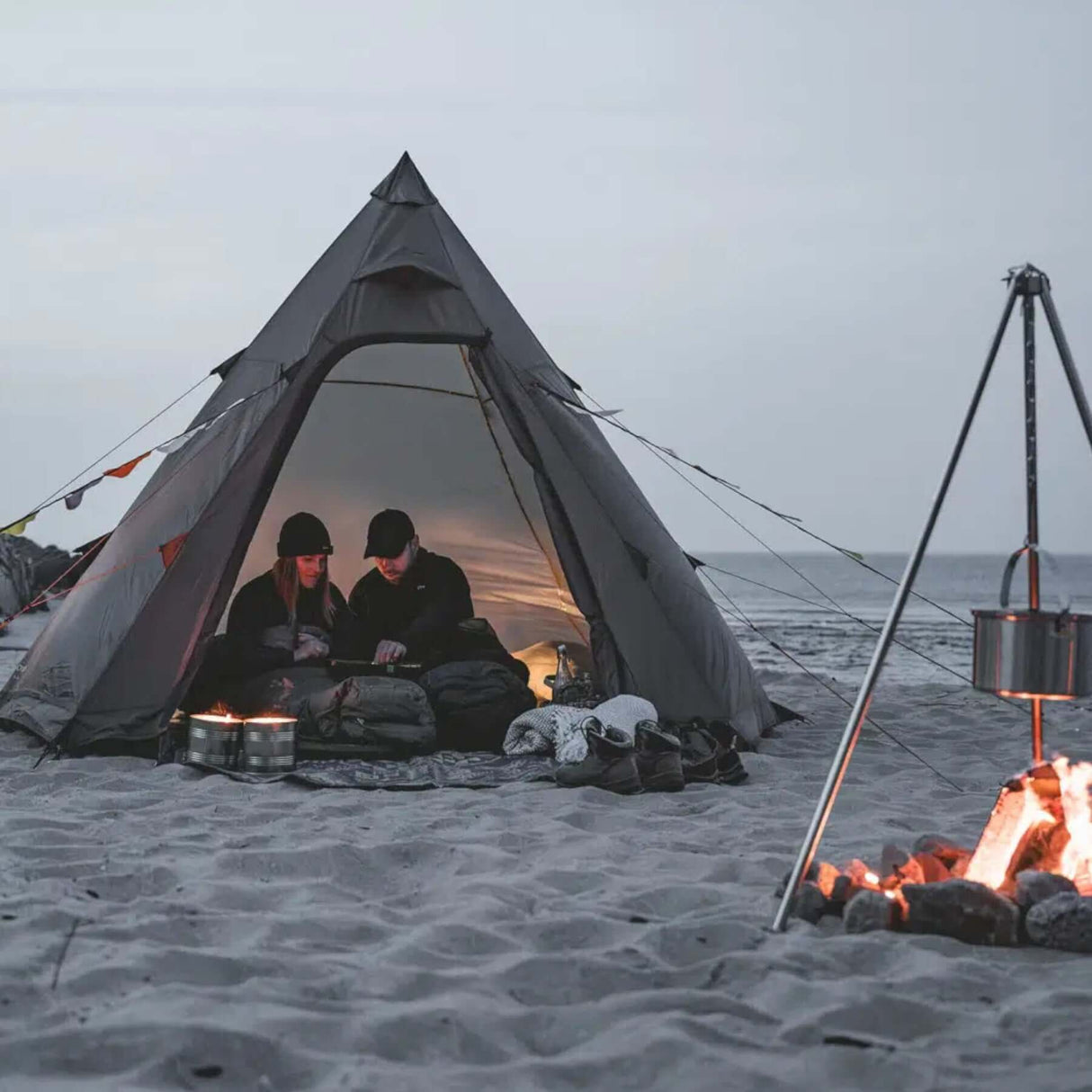 Easy Camp Otra Tipi Festival Tent Dark Sand - 53 Degrees North