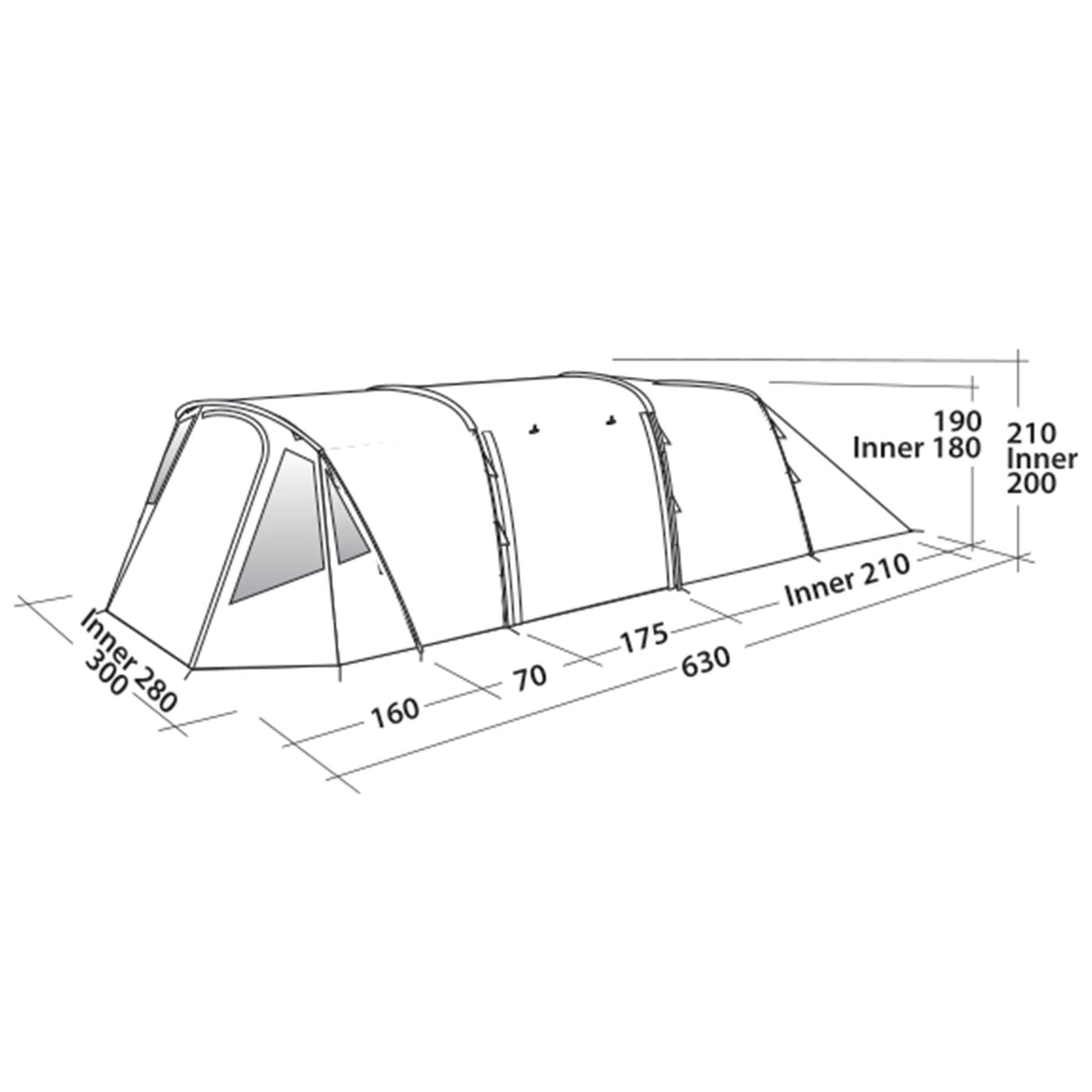 Easy Camp Palmdale 500 Lux 5-Person Tent Blue - 53 Degrees North