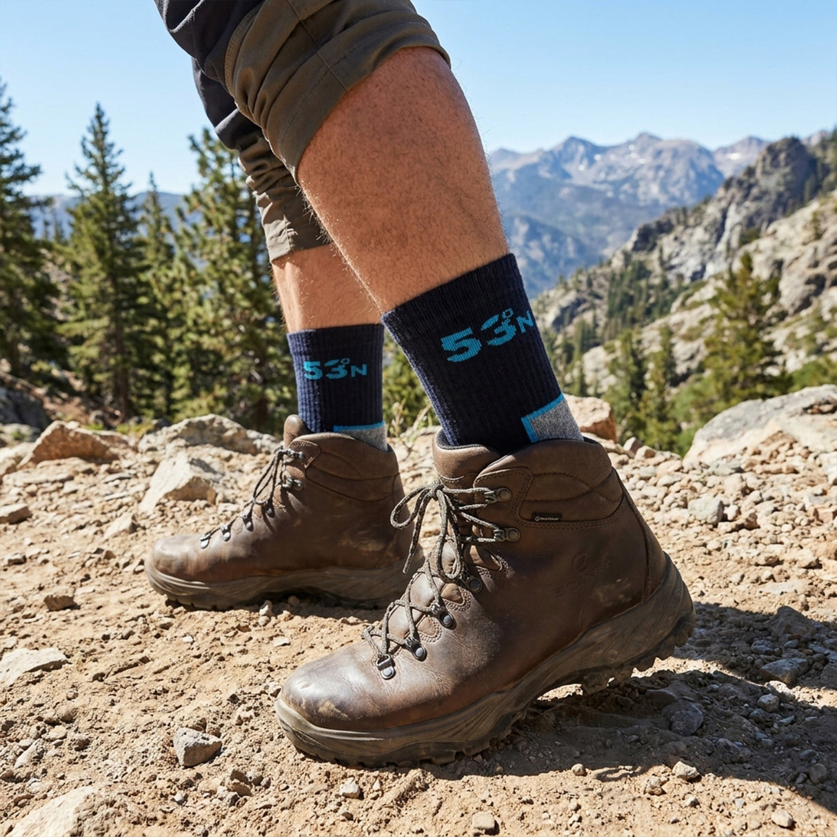 Exceptio Merino Hiking Socks - 2 Pack Navy/Grey / UK 3.5-6-Navy/Grey / UK 6.5-9-Navy/Grey / UK 9.5-12 - 53 Degrees North