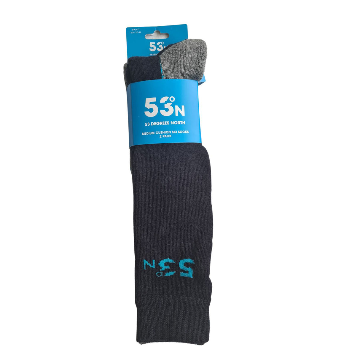 Exceptio Merino Ski Medium Cushion Socks - Pack of 2 Grey / Medium-Grey / Large - 53 Degrees North