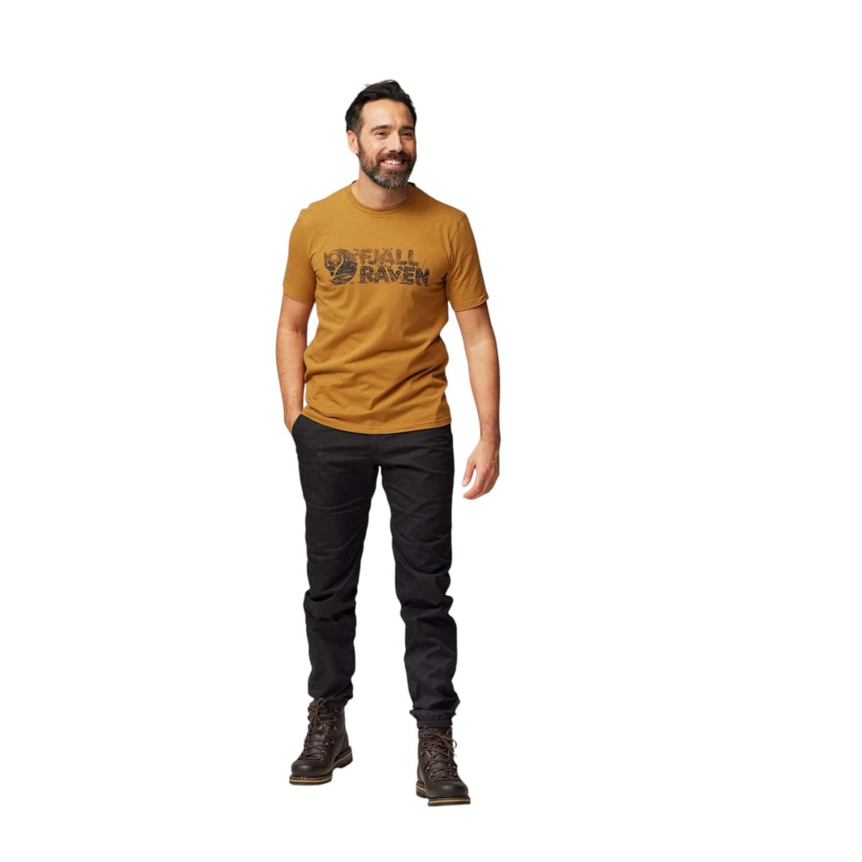 Fjällräven Men's Lush Logo T-Shirt Acorn / Small-Acorn / Medium-Acorn / Large-Acorn / X-Large-UN Blue / Small - 53 Degrees North