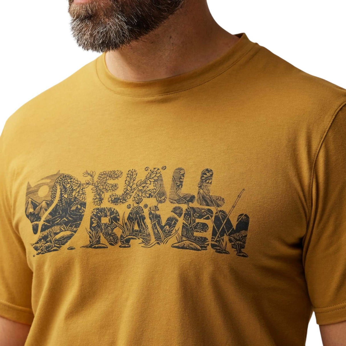 Fjällräven Men's Lush Logo T-Shirt Acorn / Small-Acorn / Medium-Acorn / Large-Acorn / X-Large-UN Blue / Small - 53 Degrees North
