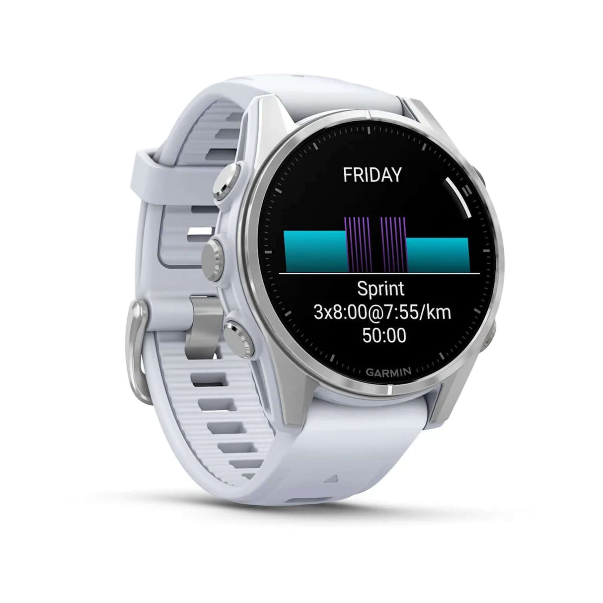 Garmin Fenix 8 - 43mm AMOLED Smartwatch Silver/Whitestone - 53 Degrees North