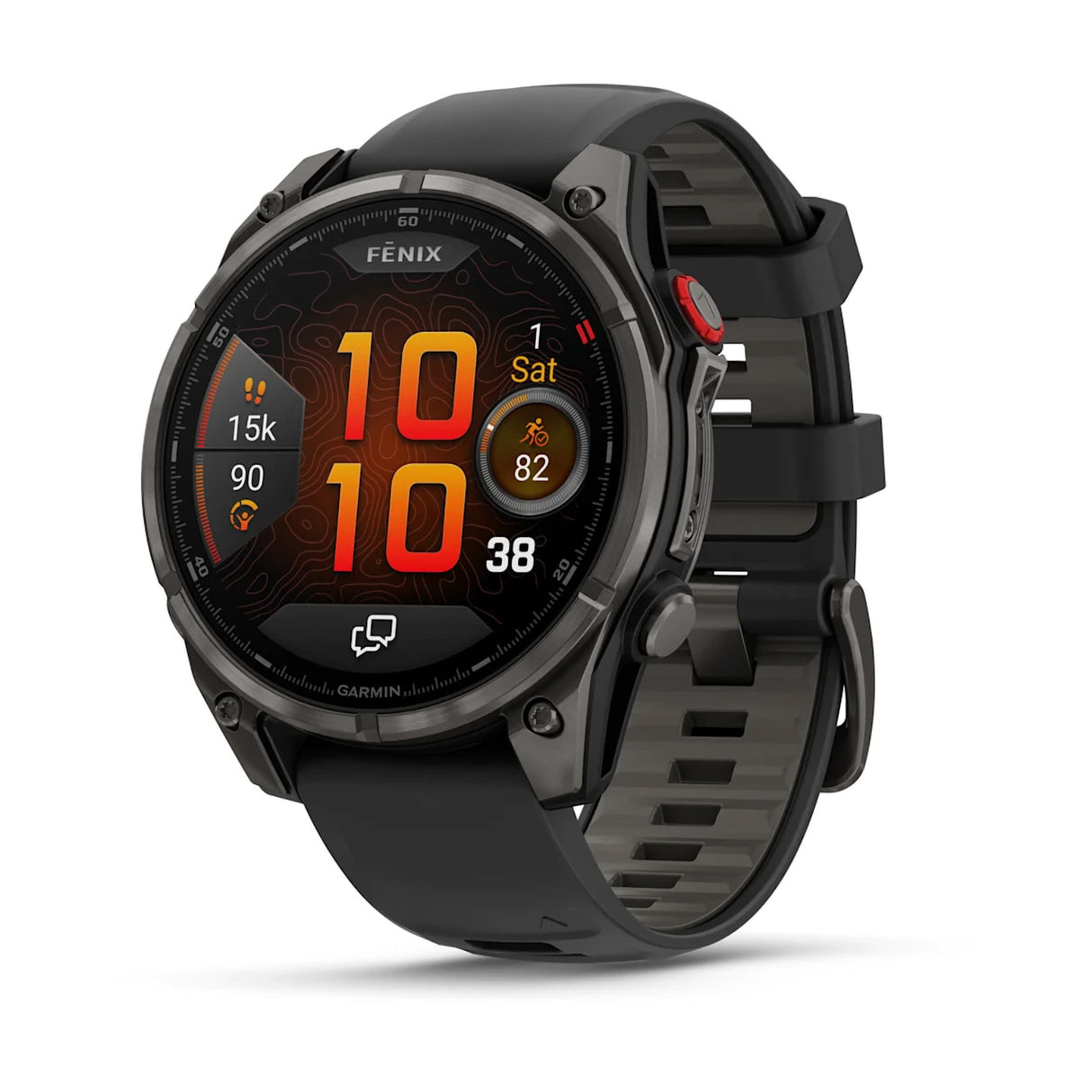 Garmin Fenix 8 Pro 47mm Multisport AMOLED Smartwatch Carbon DLC Titanium with Black/Grey Band-Titanium with Graphite/Black Band - 53 Degrees North