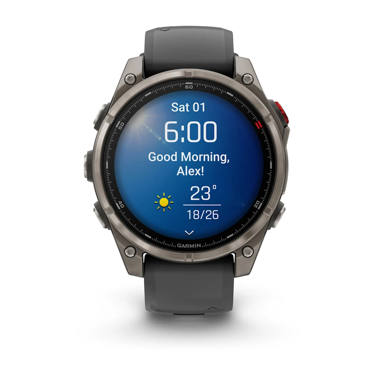 Garmin Fenix 8 Pro 47mm Multisport AMOLED Smartwatch Carbon DLC Titanium with Black/Grey Band-Titanium with Graphite/Black Band - 53 Degrees North