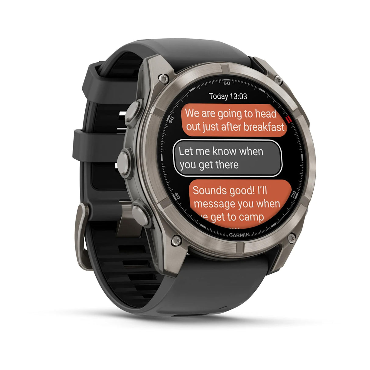 Garmin Fenix 8 Pro 51mm AMOLED Multisport GPS Smartwatch Carbon DLC Titanium w/ Black/Grey Band-Titanium with Graphite/Black Band - 53 Degrees North