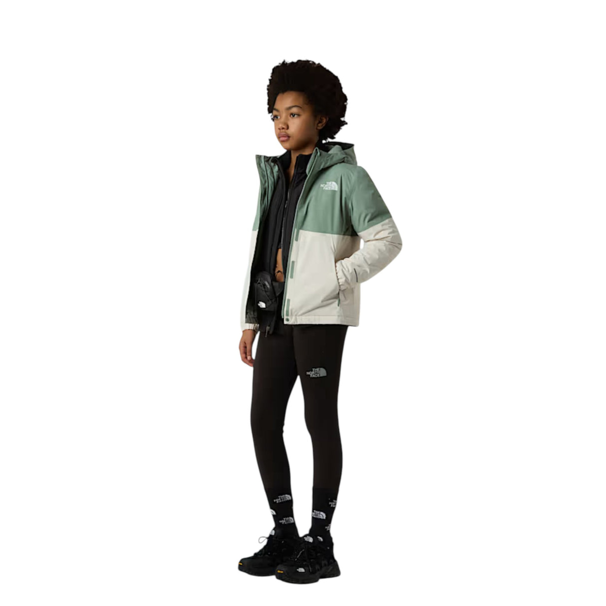 The North Face Girls' Warm Antora Rain Jacket Slate Moss/White Dune / Age 5-6-Slate Moss/White Dune / Age 7-8-Slate Moss/White Dune / Age 9-10-Slate Moss/White Dune / Age 11-12-Slate Moss/White Dune / Age 14-16 #- 53 Degrees North
