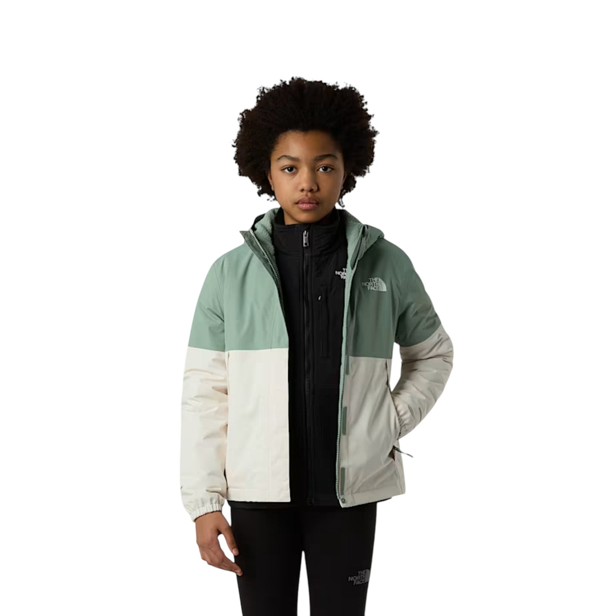 The North Face Girls' Warm Antora Rain Jacket Slate Moss/White Dune / Age 5-6-Slate Moss/White Dune / Age 7-8-Slate Moss/White Dune / Age 9-10-Slate Moss/White Dune / Age 11-12-Slate Moss/White Dune / Age 14-16 #- 53 Degrees North