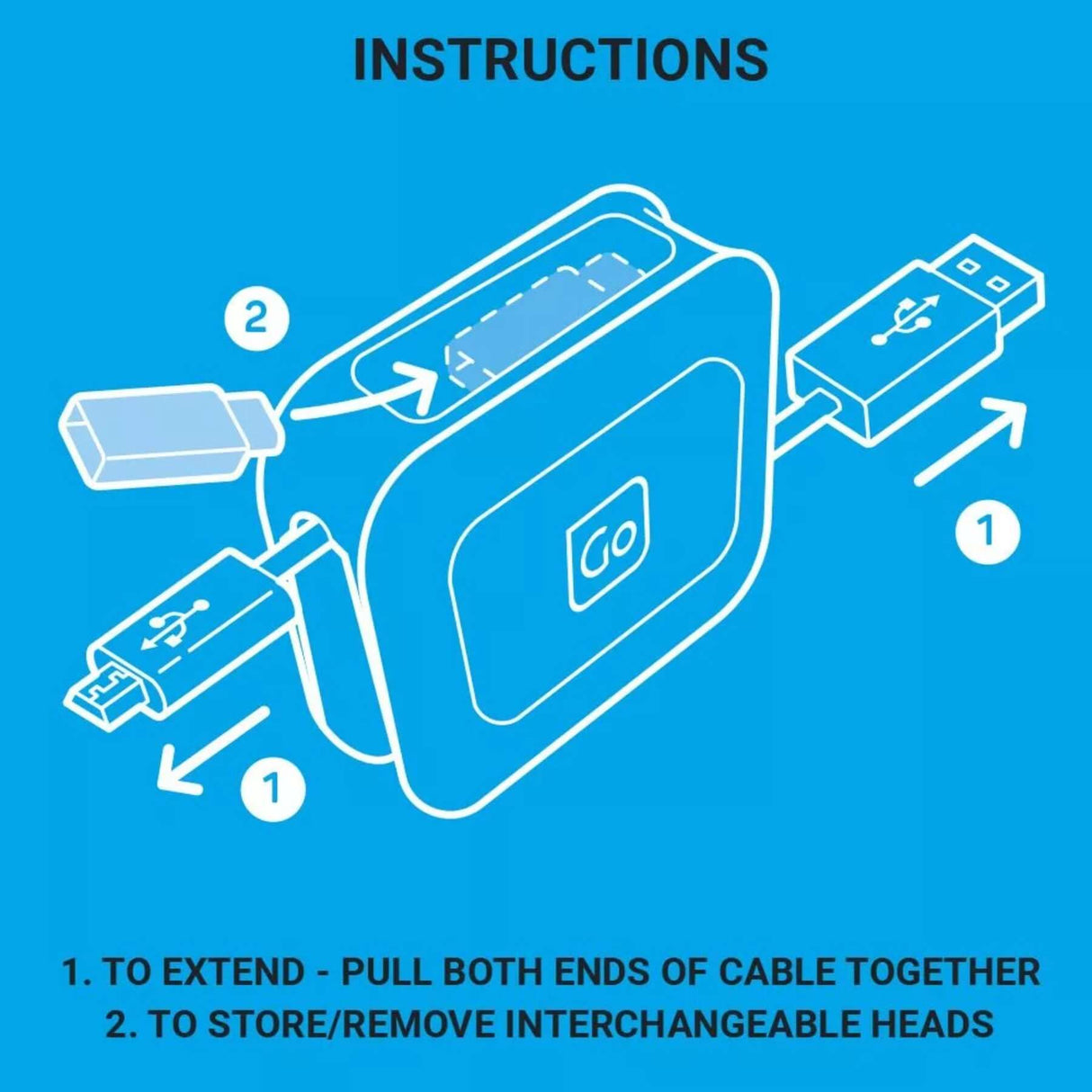Go Travel 3 In 1 Retractable Connector Cable Default Title - 53 Degrees North
