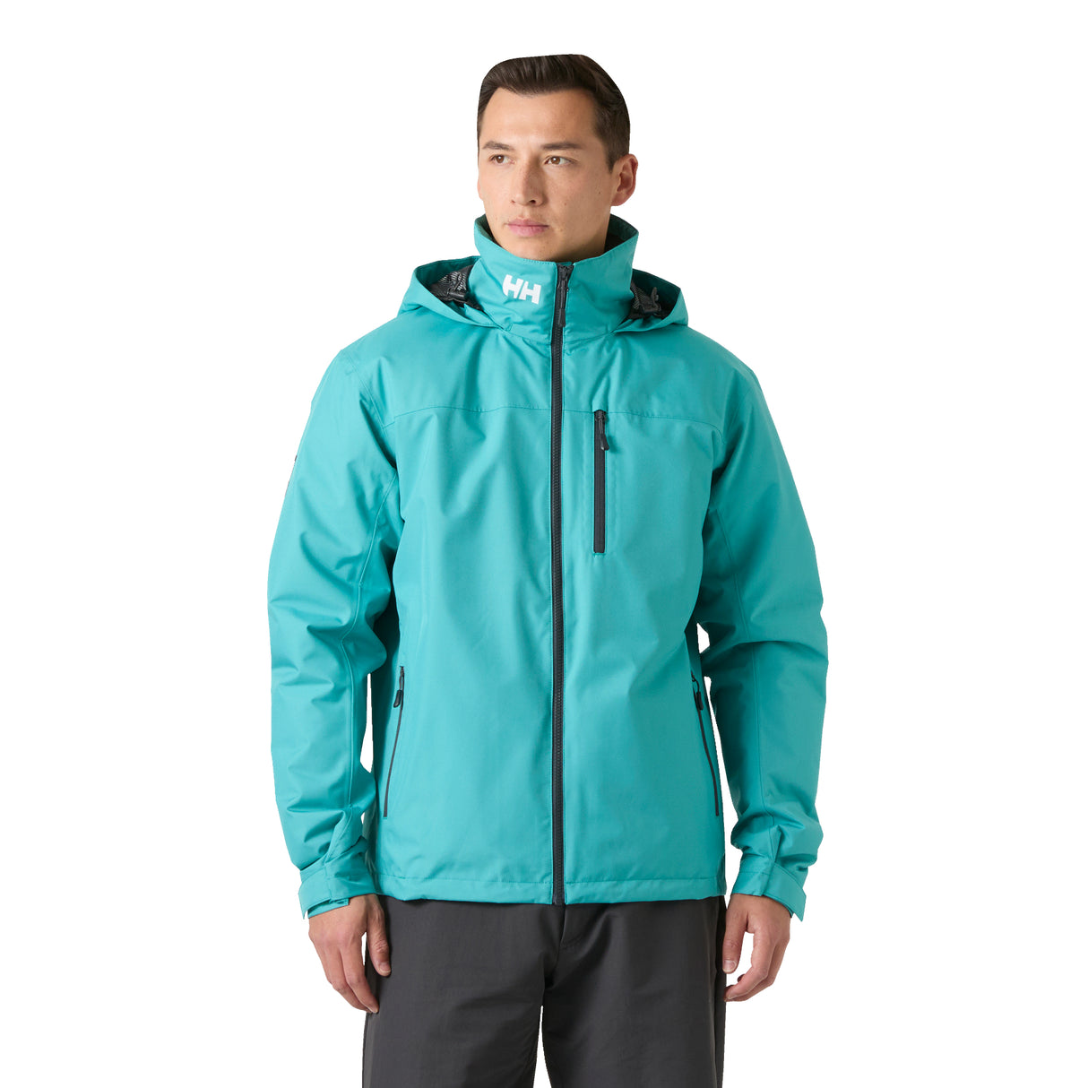Helly Hansen Men's Crew Hooded Waterproof Midlayer Sailing Jacket Dark Mint / Small-Dark Mint / Medium-Dark Mint / Large-Dark Mint / X-Large-Dark Mint / XX-Large - 53 Degrees North