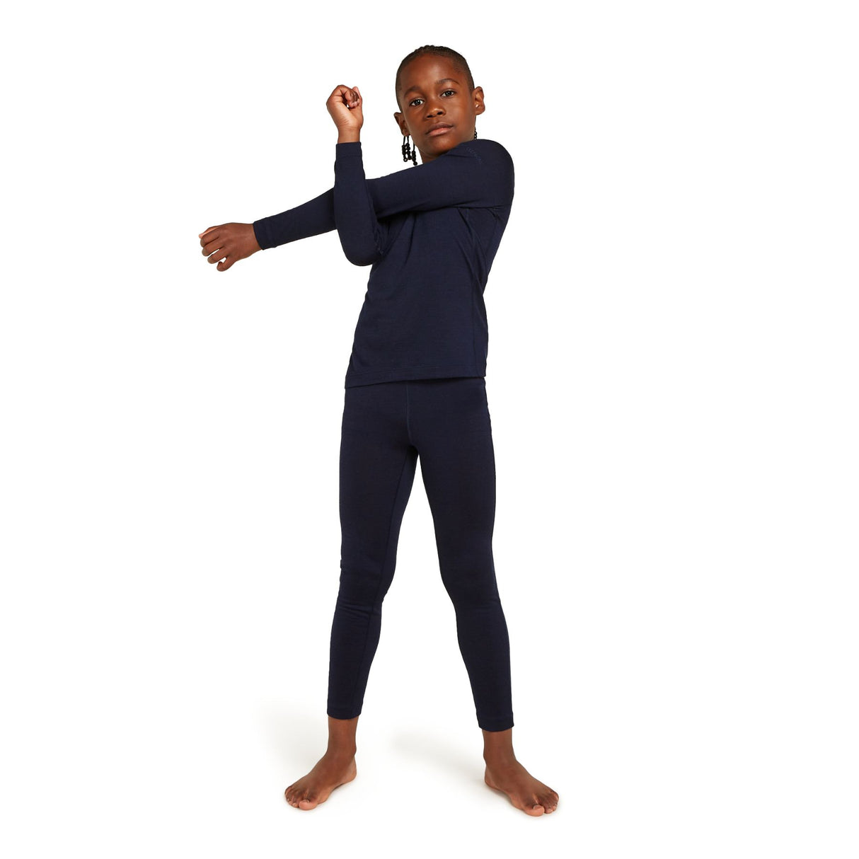 Icebreaker Kids' 200 Oasis Long Sleeve Crewe Black / Age 5-6-Black / Age 7-8-Black / Age 9-10-Black / Age 11-12-Midnight Navy / Age 5-6 - 53 Degrees North