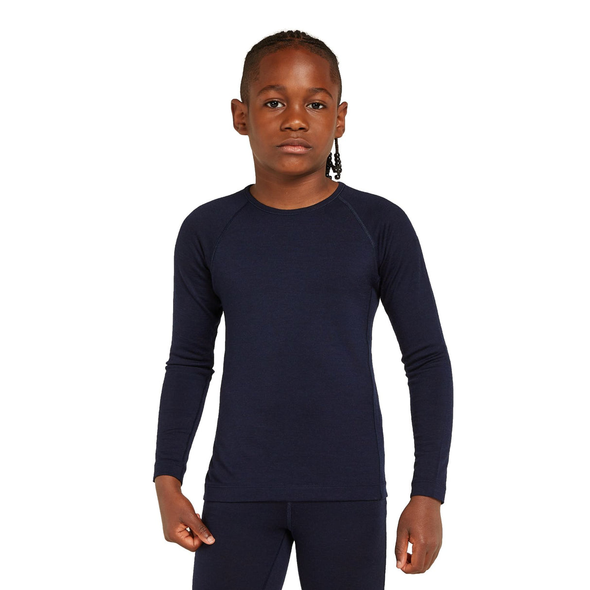 Icebreaker Kids' 200 Oasis Long Sleeve Crewe Black / Age 5-6-Black / Age 7-8-Black / Age 9-10-Black / Age 11-12-Midnight Navy / Age 5-6 - 53 Degrees North