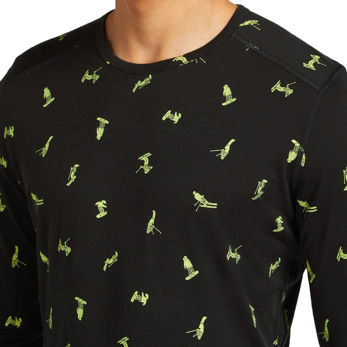 Icebreaker Men's 200 Oasis Long Sleeve Crewe Snow Day Crew Black/Peridot/AOP / Small-Black/Peridot/AOP / Medium-Black/Peridot/AOP / Large-Black/Peridot/AOP / X-Large-Atlantis/Topaz/AOP / Small - 53 Degrees North