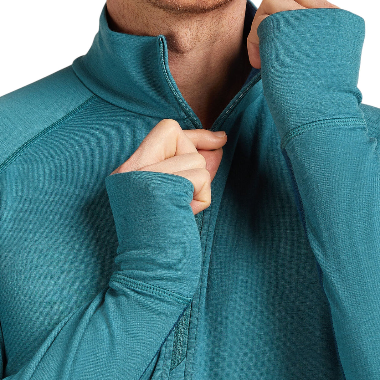 Icebreaker Men's 200 Zoneknit Long Sleeve Half Zip Baselayer Brilliant/Baja / Small-Brilliant/Baja / Medium-Brilliant/Baja / Large-Brilliant/Baja / X-Large-Brilliant/Baja / XX-Large - 53 Degrees North