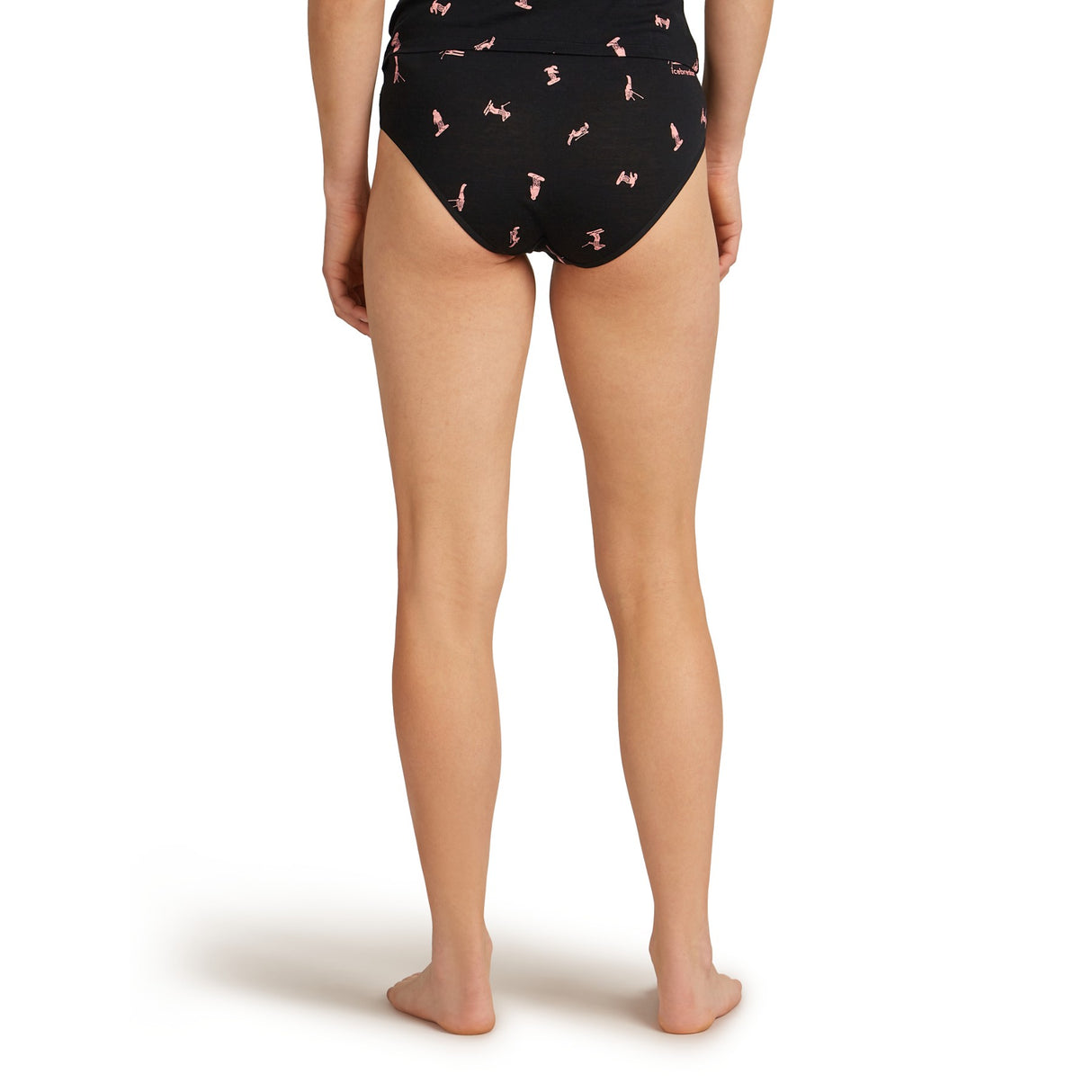 Icebreaker Women's 150 Siren Hipkini Snow Day Black/Acid Pink/AOP / X-Small-Black/Acid Pink/AOP / Small-Black/Acid Pink/AOP / Medium-Black/Acid Pink/AOP / Large-Black/Acid Pink/AOP / X-Large - 53 Degrees North