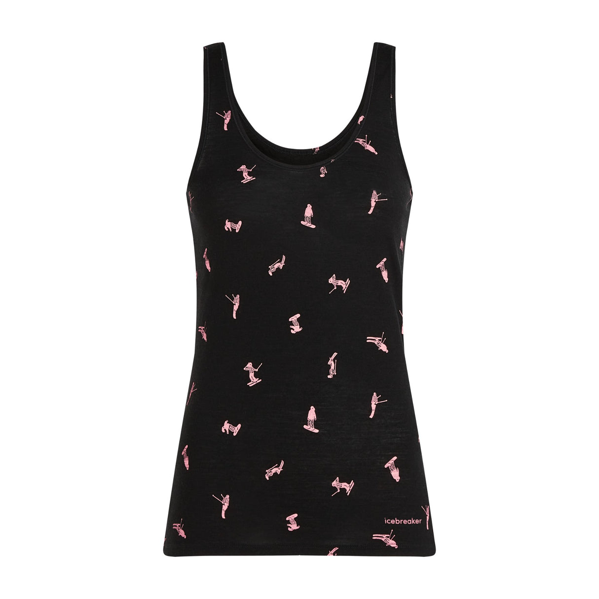 Icebreaker Women's 150 Siren Tank Snow Day Black/Acid Pink/AOP / X-Small-Black/Acid Pink/AOP / Small-Black/Acid Pink/AOP / Medium-Black/Acid Pink/AOP / Large-Black/Acid Pink/AOP / X-Large - 53 Degrees North