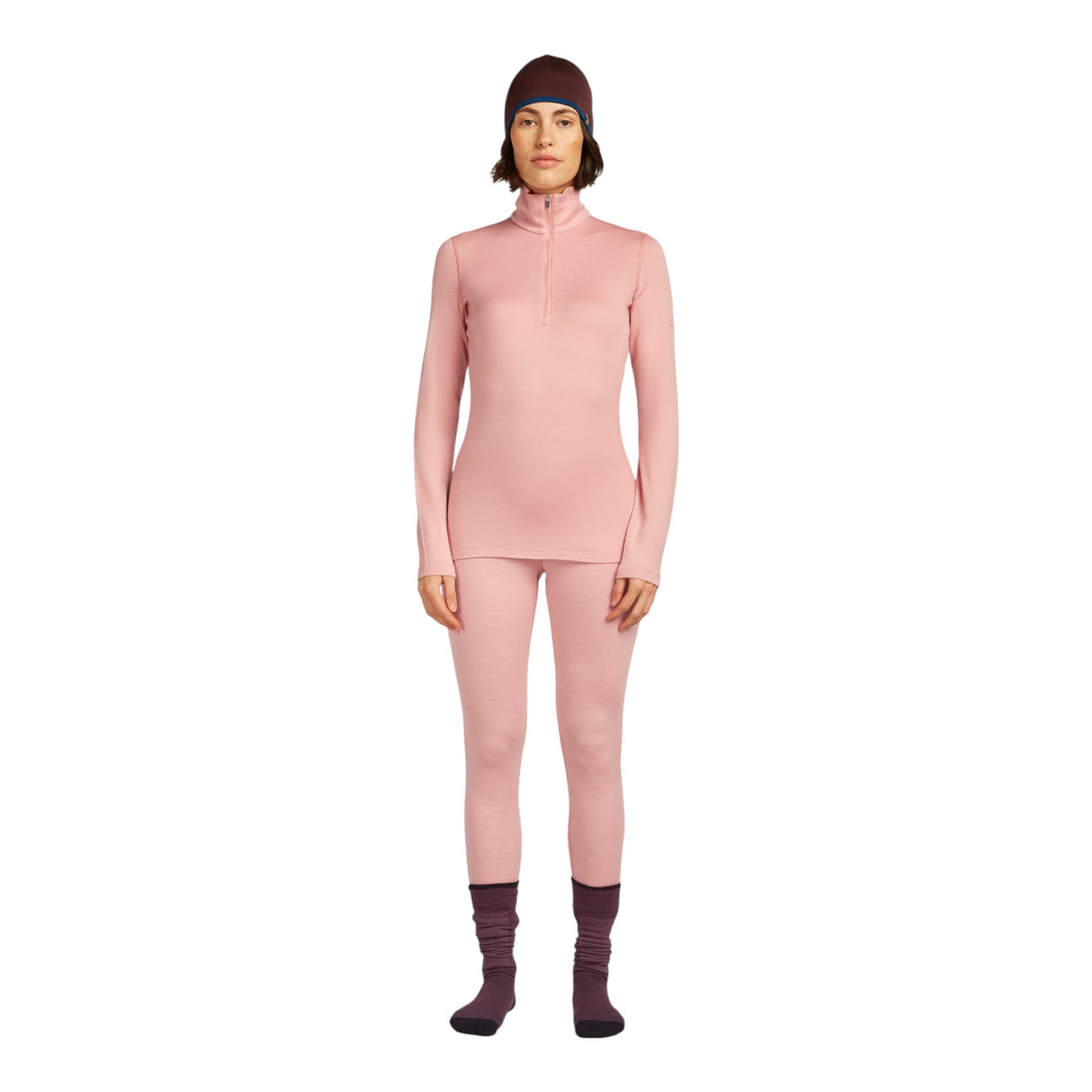 Icebreaker Women's 260 Tech Half Zip Merino Baselayer Blush / X-Small-Blush / Small-Blush / Medium-Blush / Large-Blush / X-Large - 53 Degrees North