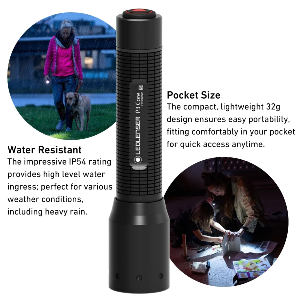 LEDLenser P3 Core Mini Torch Black - 53 Degrees North