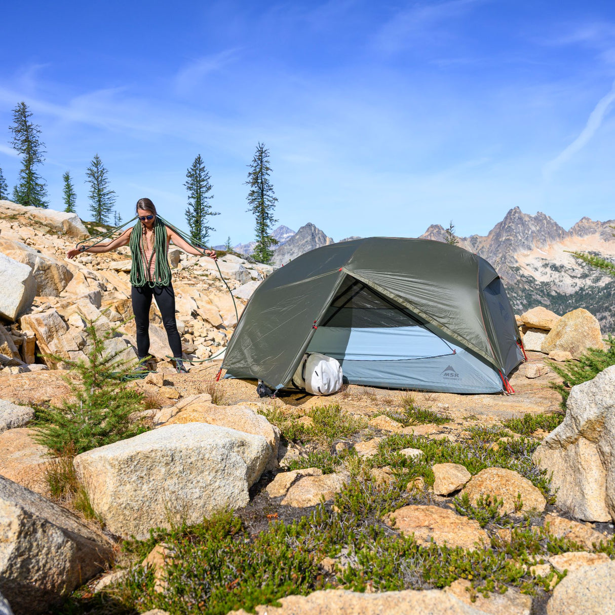 MSR Hubba Hubba LT 2 Person Backpacking Tent Green - 53 Degrees North
