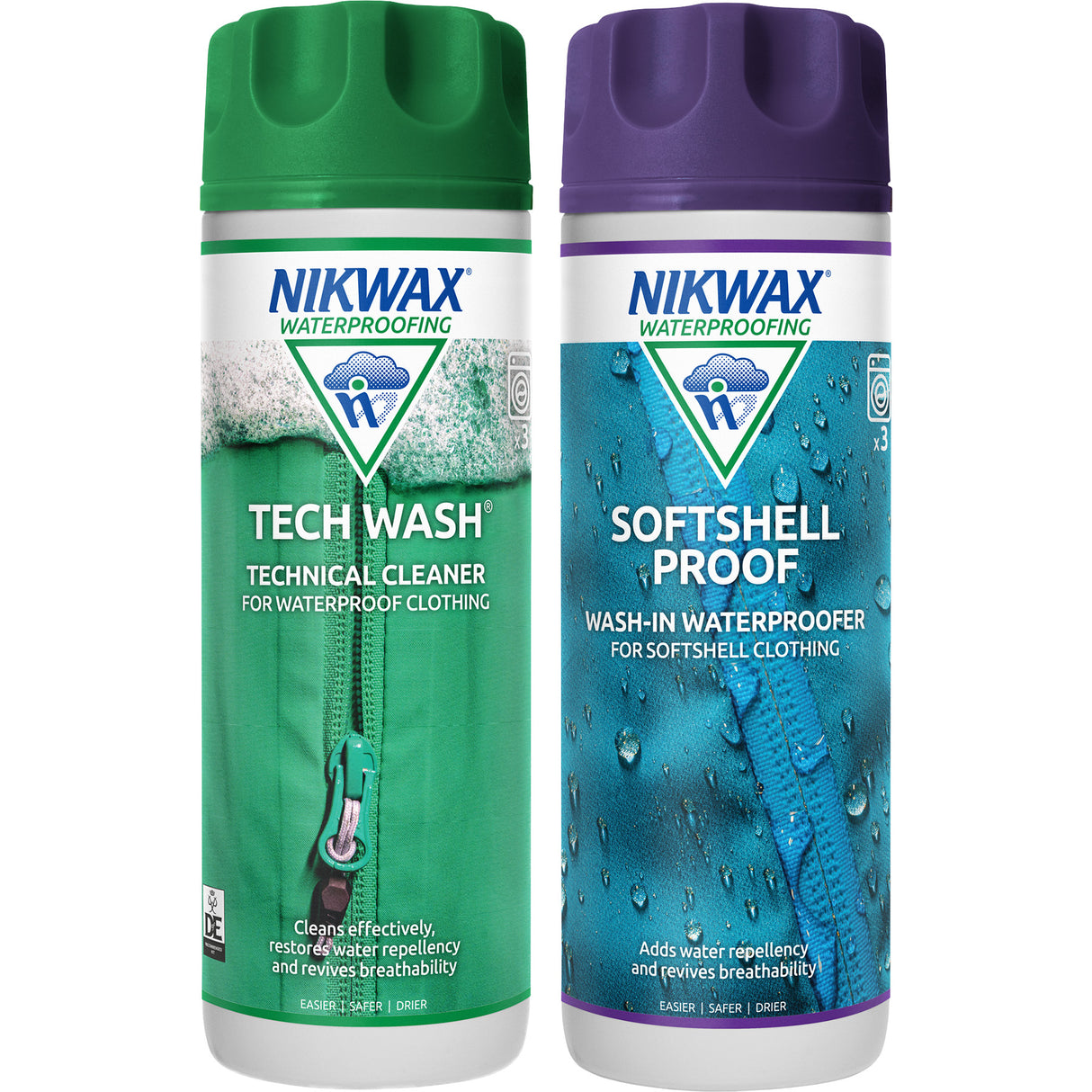 Nikwax Tech Wash & Softshell Proof Twin Pack 300 ml - 53 Degrees North
