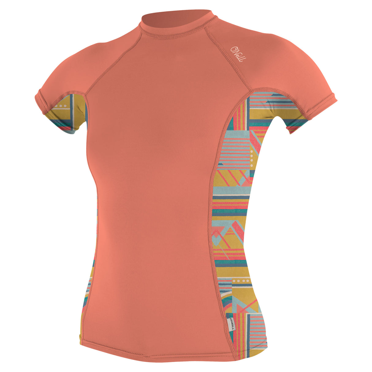 O'Neill Women's Side Print Short Sleeve Rash Guard Faded Denim/Palmento Tropical / X-Small-Faded Denim/Palmento Tropical / Small-Faded Denim/Palmento Tropical / Medium-Faded Denim/Palmento Tropical / Large-Faded Denim/Palmento Tropical / X-Large - 53 Degrees North