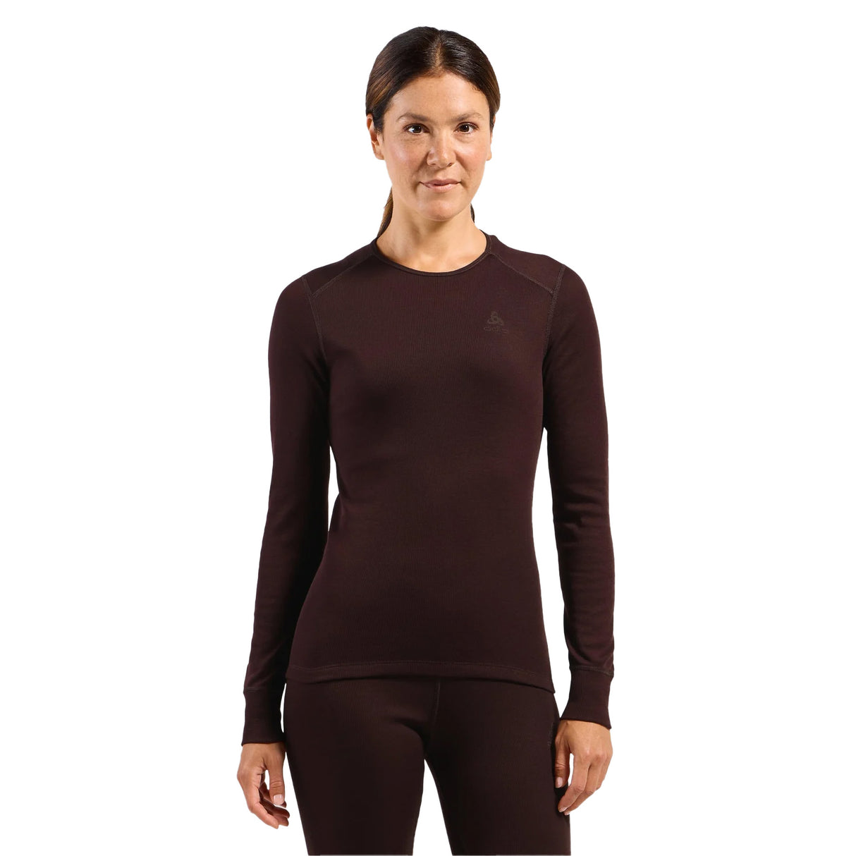 ODLO Women's Active Warm Eco Baselayer Top Fudge / X-Small-Fudge / Small-Fudge / Medium-Fudge / Large-Fudge / X-Large - 53 Degrees North