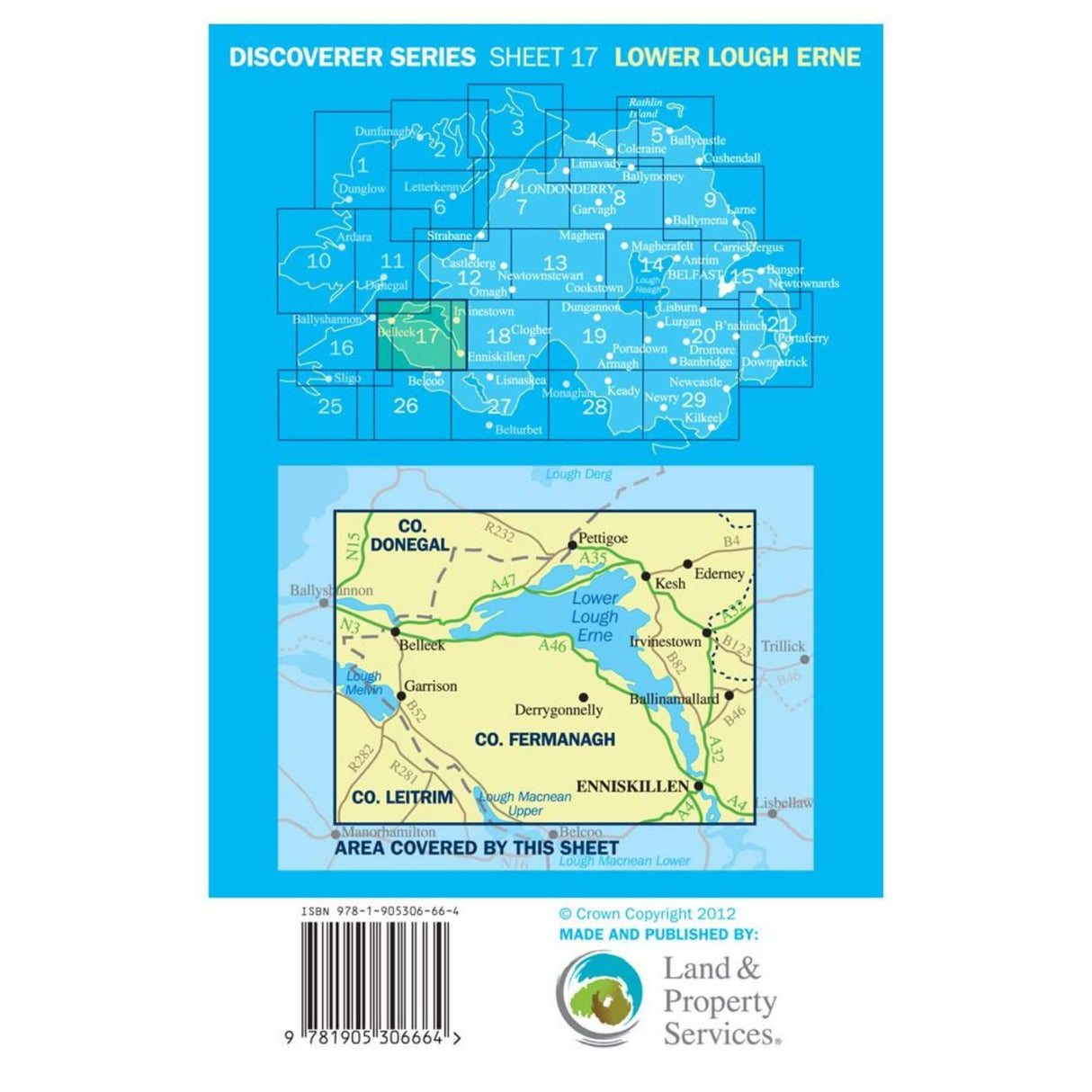 Ordnance Survey Discoverer Series 17 - Lower Lough Erne Default Title - 53 Degrees North