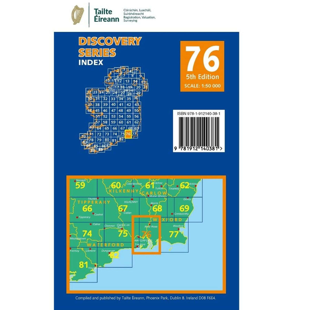 Ordnance Survey Discovery Series 76 - Carlow, Kilkenny, Waterford, Wexford Default Title - 53 Degrees North