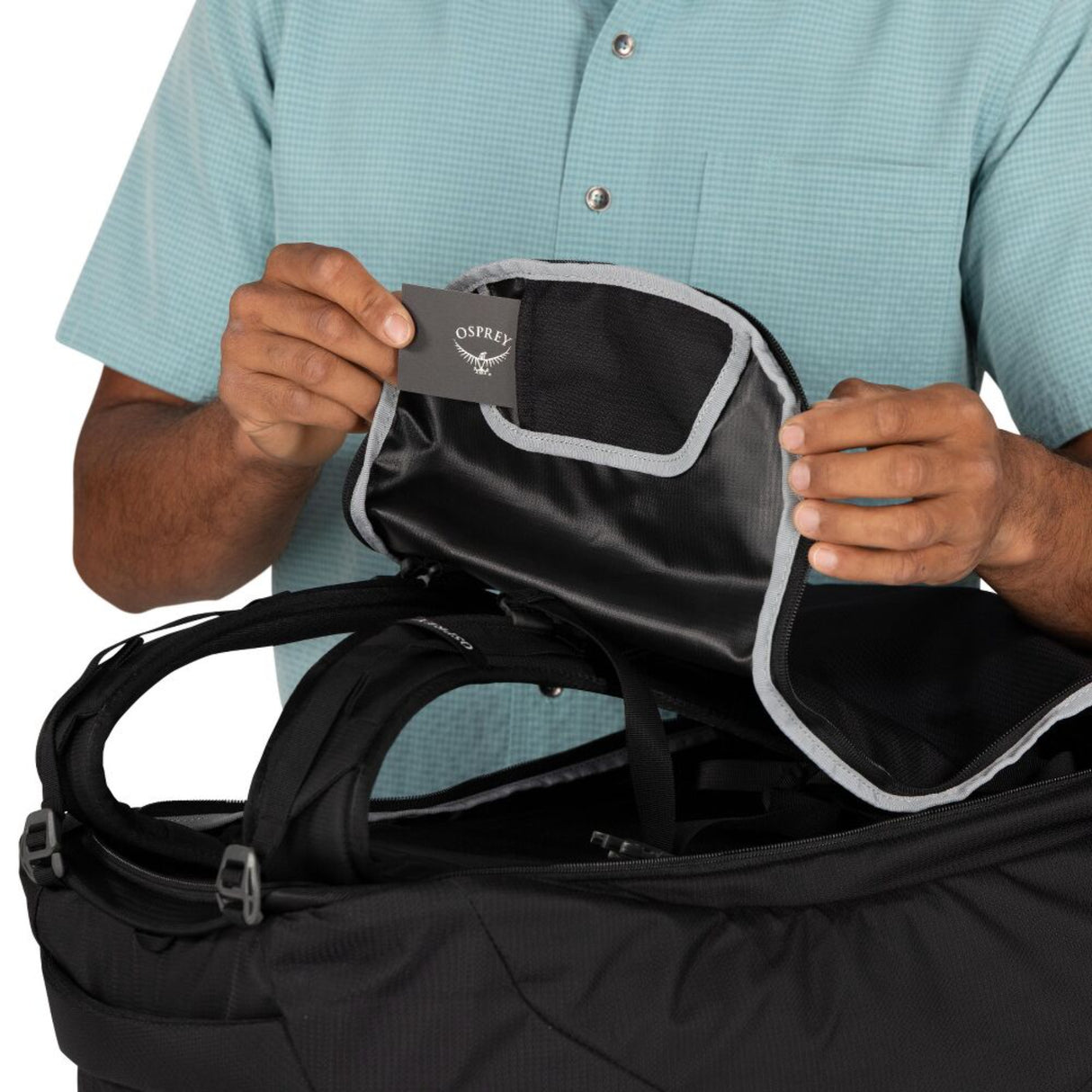 Osprey Farpoint 55 Travel Pack Black-Antique Blue - 53 Degrees North