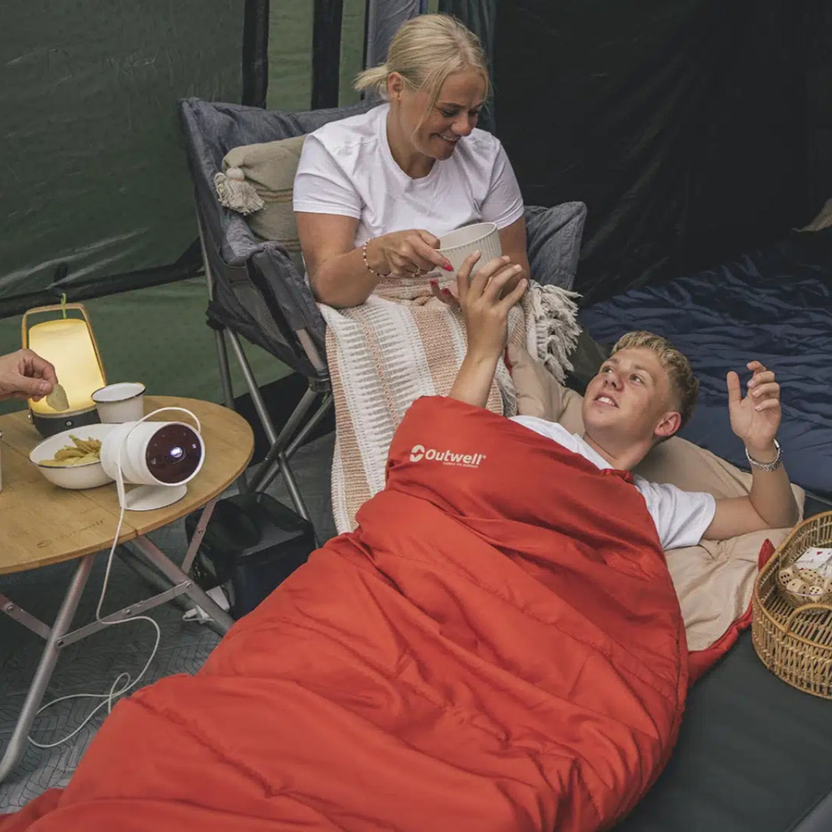 Outwell Contour Lux Sleeping Bag Red-Deep Blue - 53 Degrees North