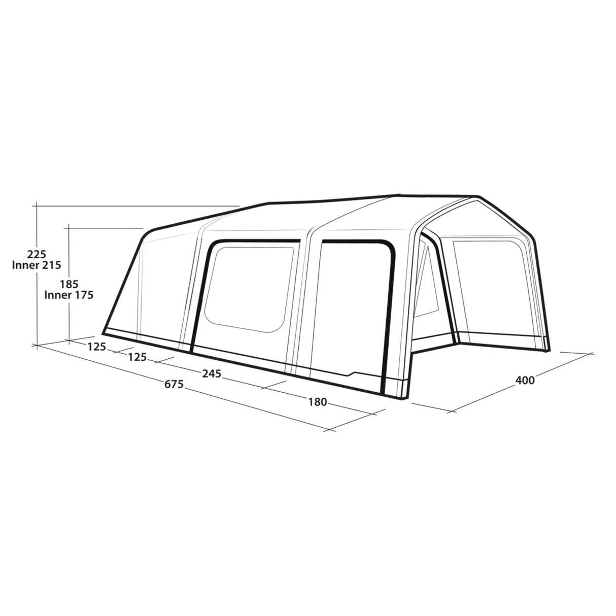 Outwell Iowa 6 Air 6-Person Tent Green - 53 Degrees North