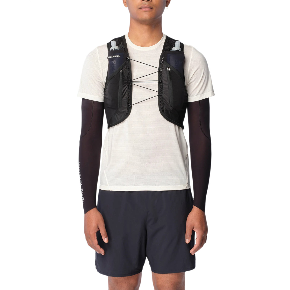 Salomon Active Skin 12 Set Trail Running Vest in Black/Metal